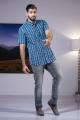 Indigo Stripe Handblock Print Cotton Shirt